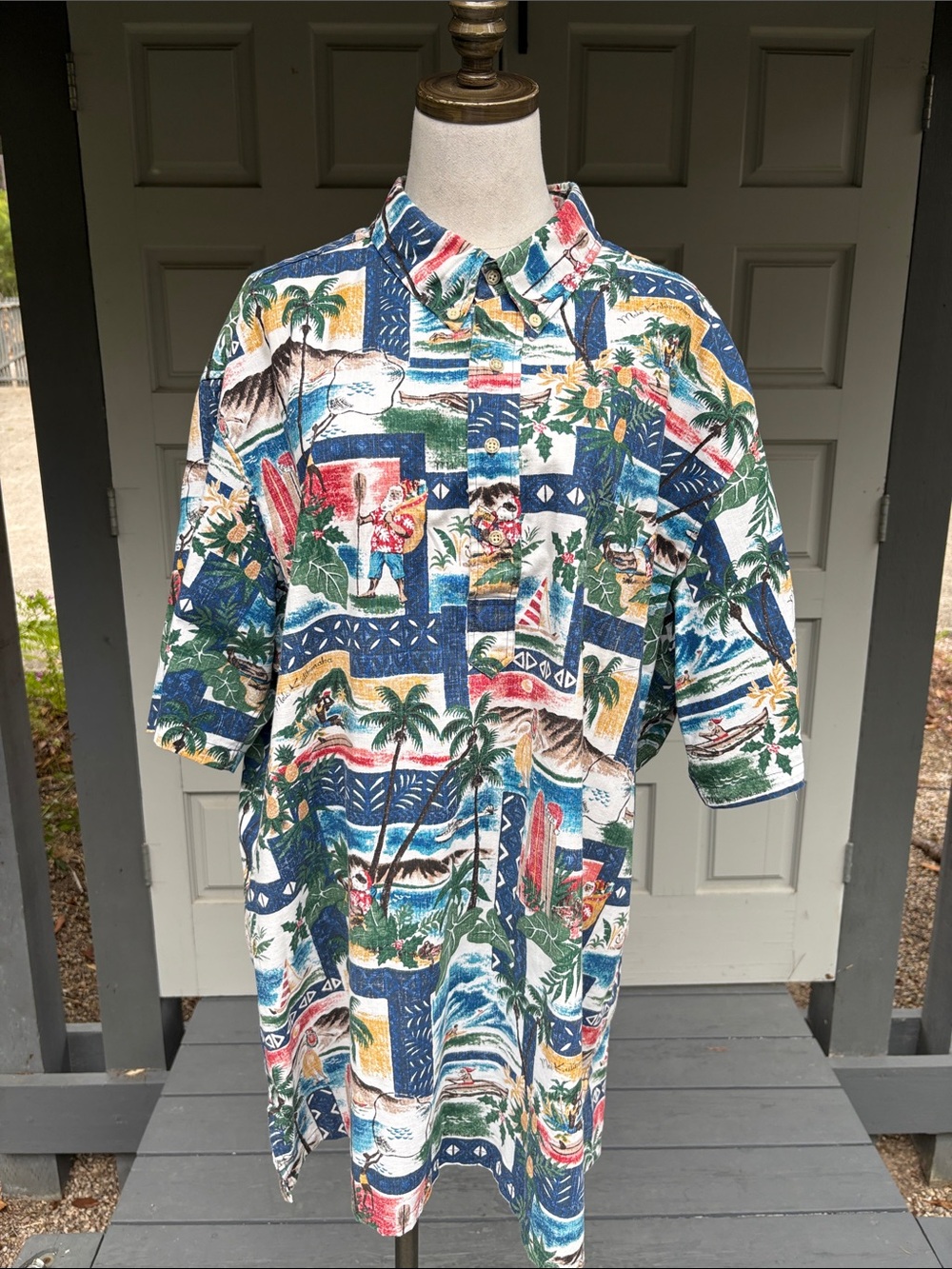 Reyn Spooner Classic Fit 3XL Hawaiian 🌺 Christmas Santa Shirt